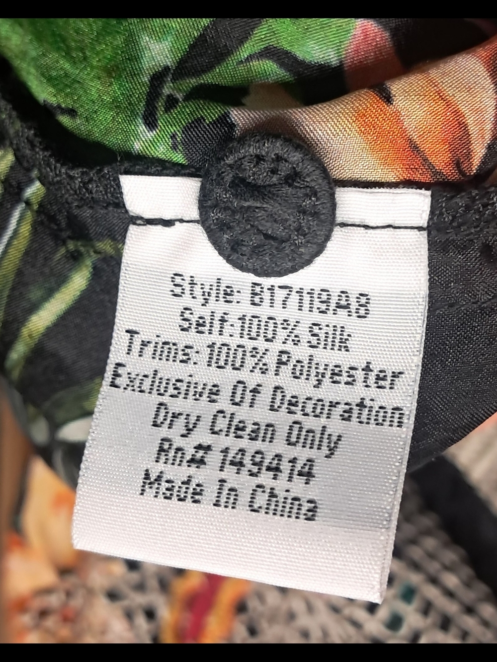 Biya Johnny Was Veda Embroidered Silk Blouse Top Black Boho Floral Bird L - Picture 5 of 5